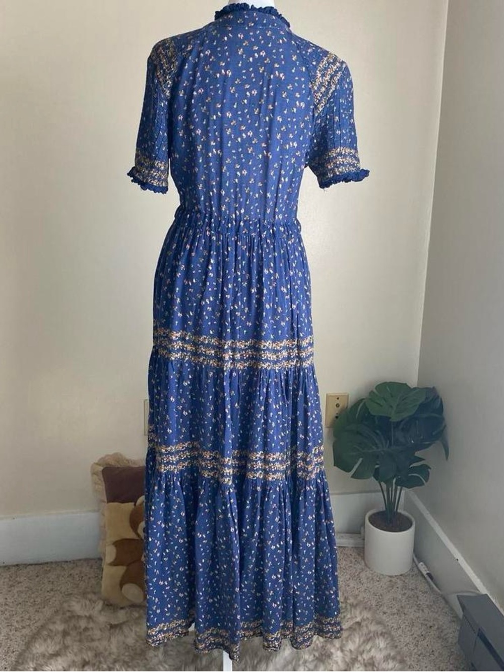 SOLD People blue floral cotton maxi dressSOLD - Picture 6 of 8